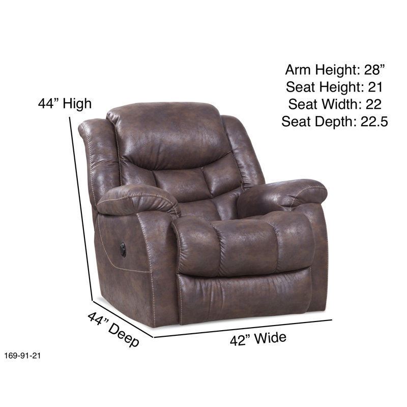 Sadena Upholstered Recliner, Brown Polyester