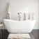 Sheba 67" Solid Surface Soaking Double Slipper Freestanding Tub with Integrated Drain and Overflow
