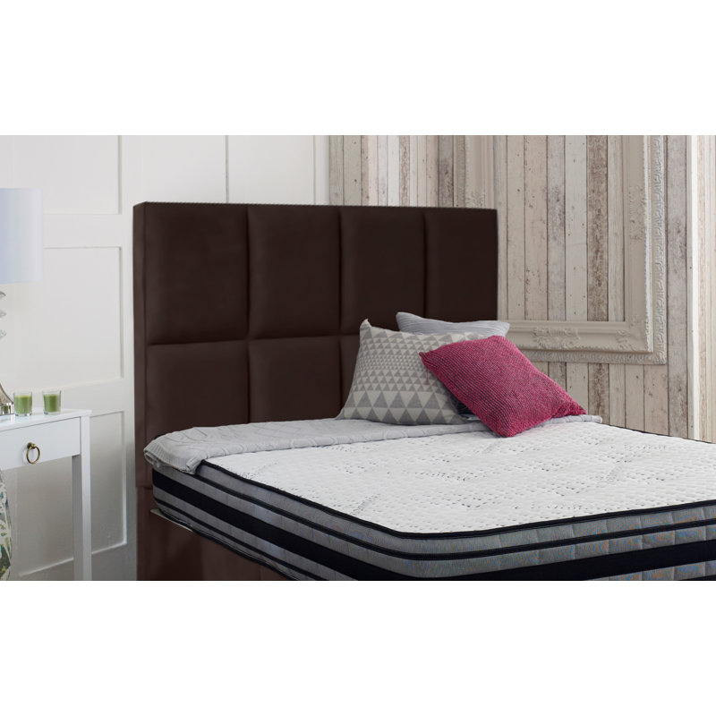 Brancy Upholstered Velvet Headboard, Small Double (4'), Brown