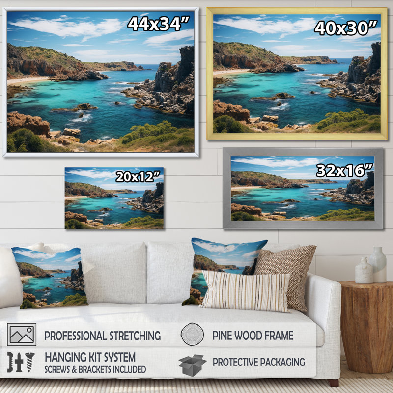 «Australie Coastal Beauty I», reproduction d'art sur toile, Toile tendue, H 16 po x l 32 po x P 1 po