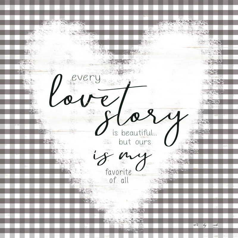 Love Story - Art textuel, H 30 po x l 30 po, Non, Cadre simple noir