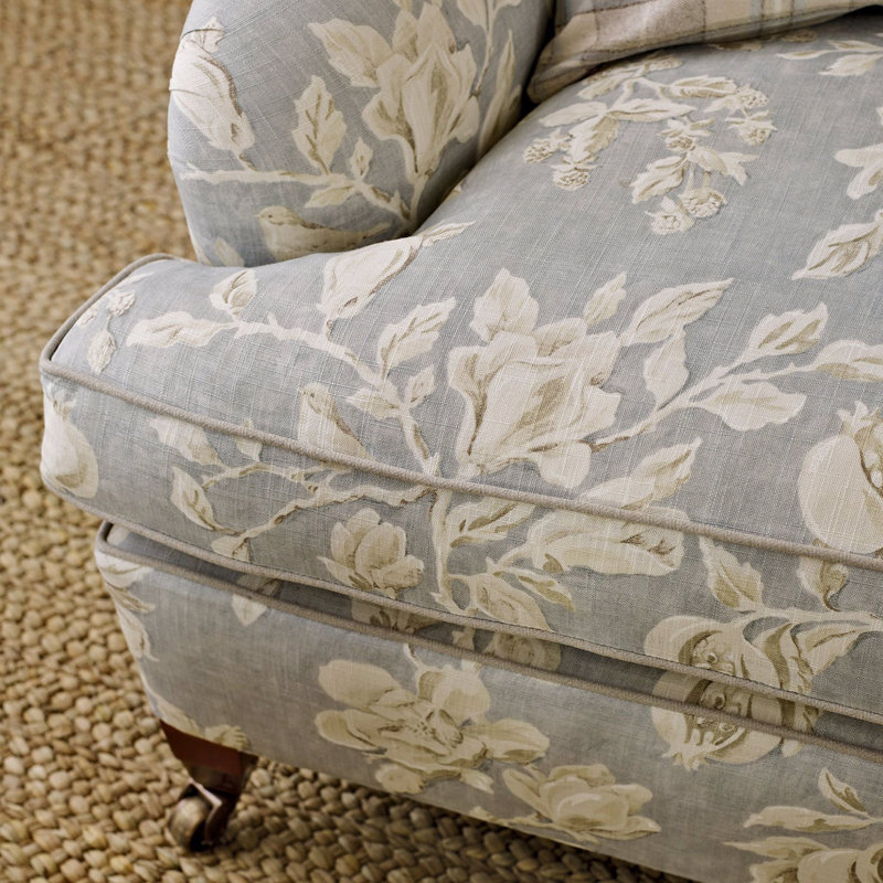 Magnolia & Pomegranate Fabric, Gray/Parchment
