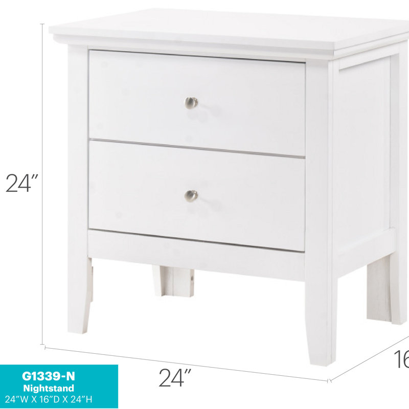 Table de chevet transitionnelle blanche élégante