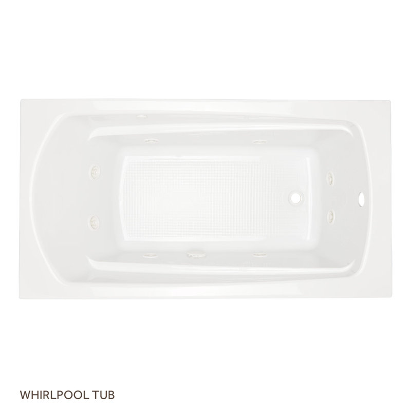 Signature Hardware 60" x 32" Bradenton Acrylic Drop-in Whirlpool Tub, Center