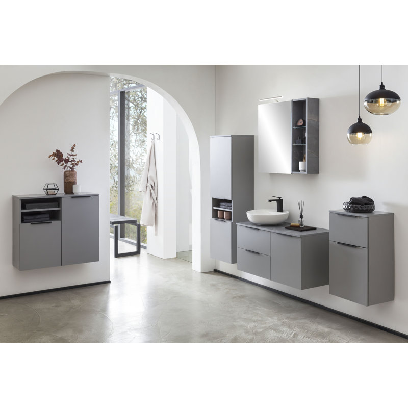 Janielys 92.3cm Single Bathroom Vanity Base Only in Grey