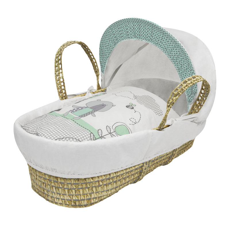 Moses Basket With Stand with Bedding with Mattress