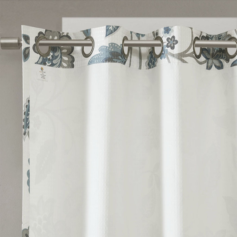 Anika Single Curtain Panel, Aqua