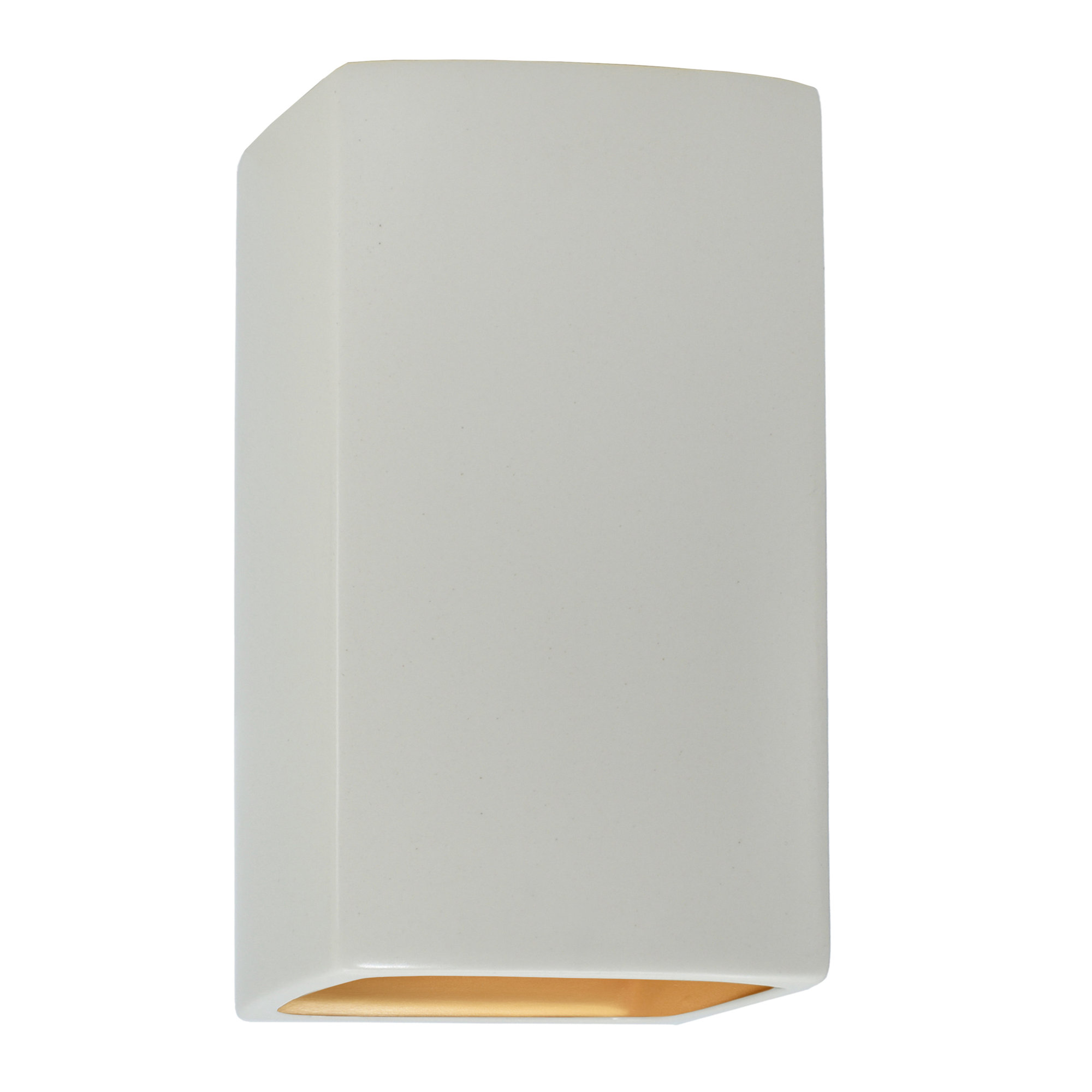 Nomad Outdoor Ceramic LED Wall Light, Matte White/Champagne Gold, Integrated LED, 13.5" H x 7.25" W x 4" D