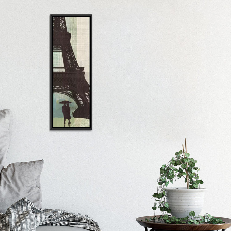 «Eiffel Tower I», impression sur toile tendue, H 36 po x l 12 po x P 1,5 po, Cadre noir