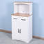 Armoire de cuisine en bois avec support à micro-ondes et tiroir de rangement, conception moderne pour une utilisation efficace de l'espace