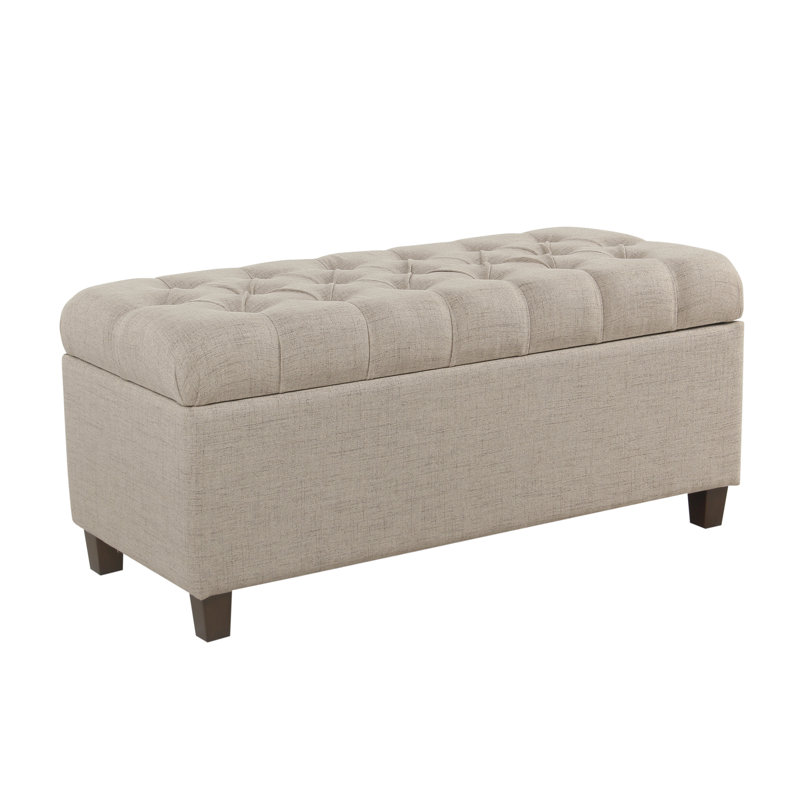 Banc de rangement rembourré Allessandra, Brun clair