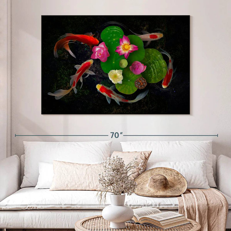 Flowery Koi Pond, 26" H x 39" W