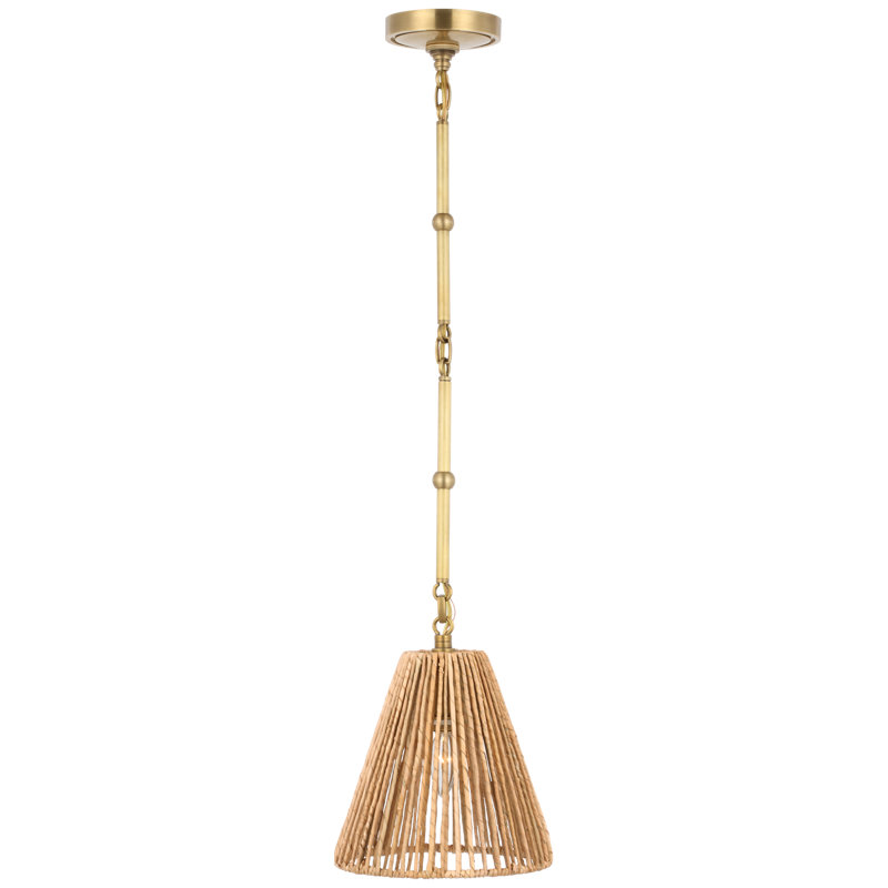 Goodman Pendant by Thomas O'Brien, 10.5" H x 9.5" W x 9.5" D, Hand Rubbed Antique Brass