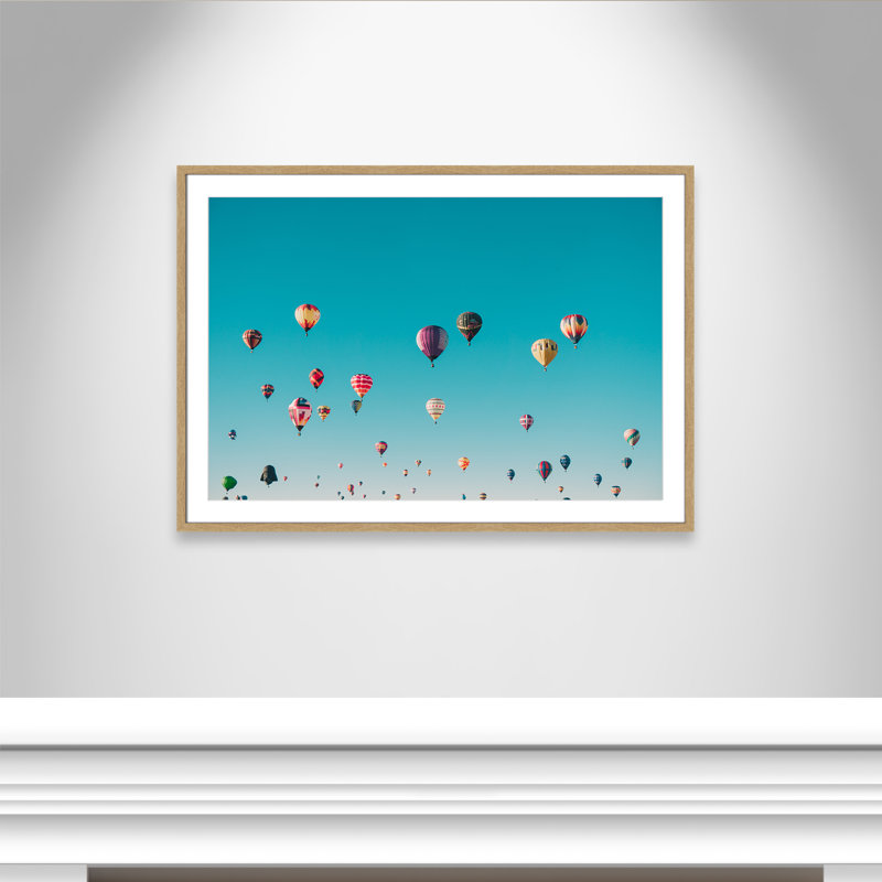 Estampe « Sky Symphony » d'Ian Dooley, Cadre de boîte naturel, Blanc, H 29,5 po x l 41,5 po x P 1,25 po