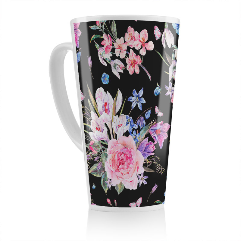 Flowers On Latte Mug