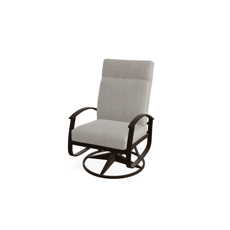 Belle Isle Outdoor Swivel Lounge Chair, Canvas Heather Beige Sunbrella® Canvas, Kona P10, Textured Kona