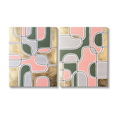 «Overlap Shapes On Glam Wrarap Canvas» par Michael Willett, 2 pièces sur toile