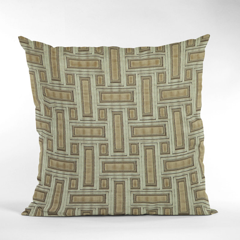 Coussin décoratif en velours de pierre rose Plutus, Some Sparkle To It, Bronze, 16 po x 16 po