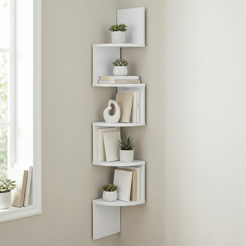  Bibliothèque de coin H 49,6 "x l 7,9" Lundquist, Blanc