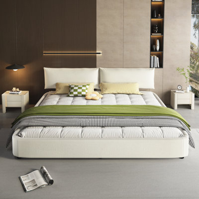 Cloud Bed Frame With Oversized Padded Movable Headboard