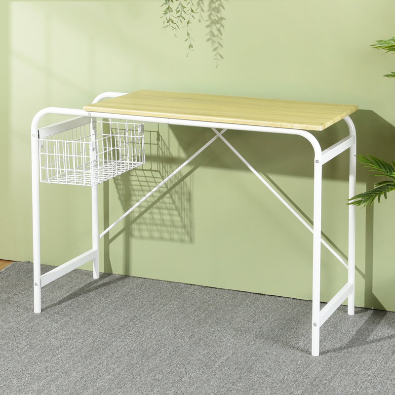Marrs Metal Base Writing Desk, Oak