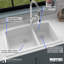 Karran Quartz 33'' X 22'' Double Bowl 60/40 Top Mount Drop-in Kitchen Sink Kit-50597878