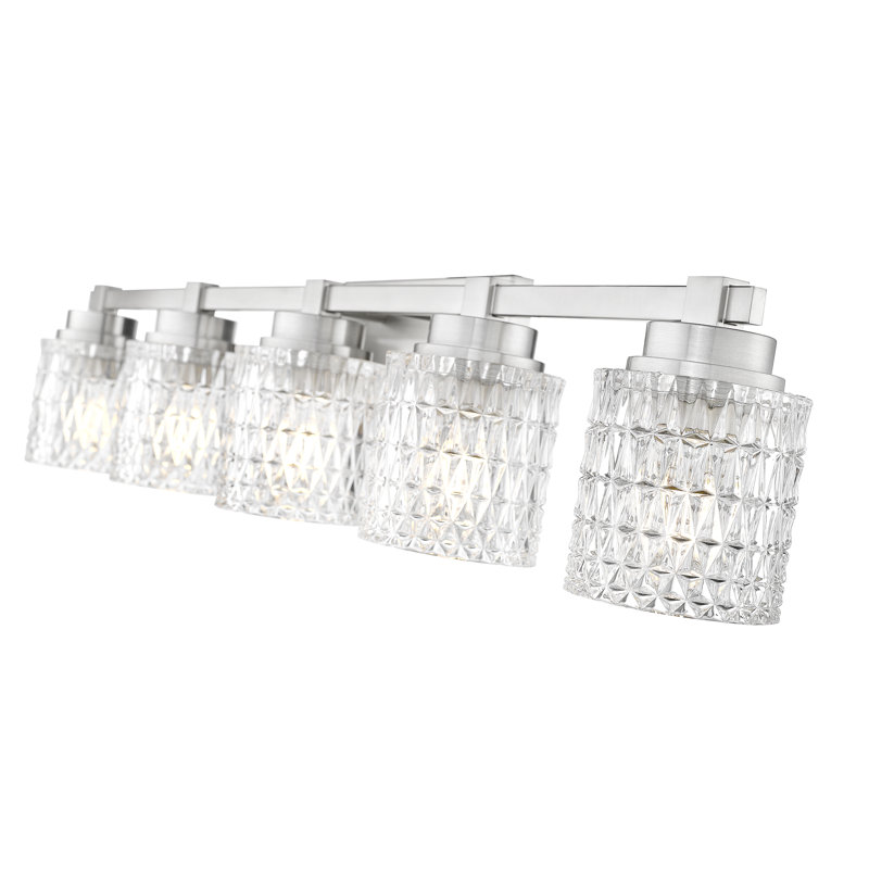 Meuble-lavabo 5 lumières Danika, Nickel brossé