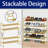 32'' Wide 2-Tier Metal Mesh Shoe Rack for Closet, Stackable and Adjustable, Good for High Heels-534937736
