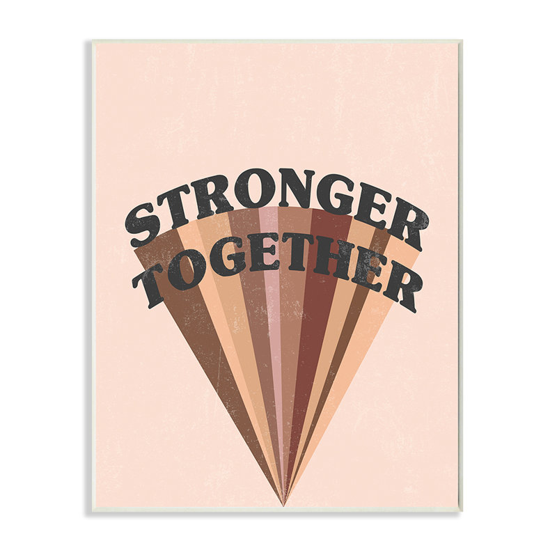 «Stronger Together Diversity Expression Skin Tone Rainbow» par Daphne Polselli - impression d'art graphique, Toile tendue