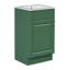 Meuble-lavabo 18 po avec lavabo, meuble-lavabo avec tablette de porte et tablette réglable, vert