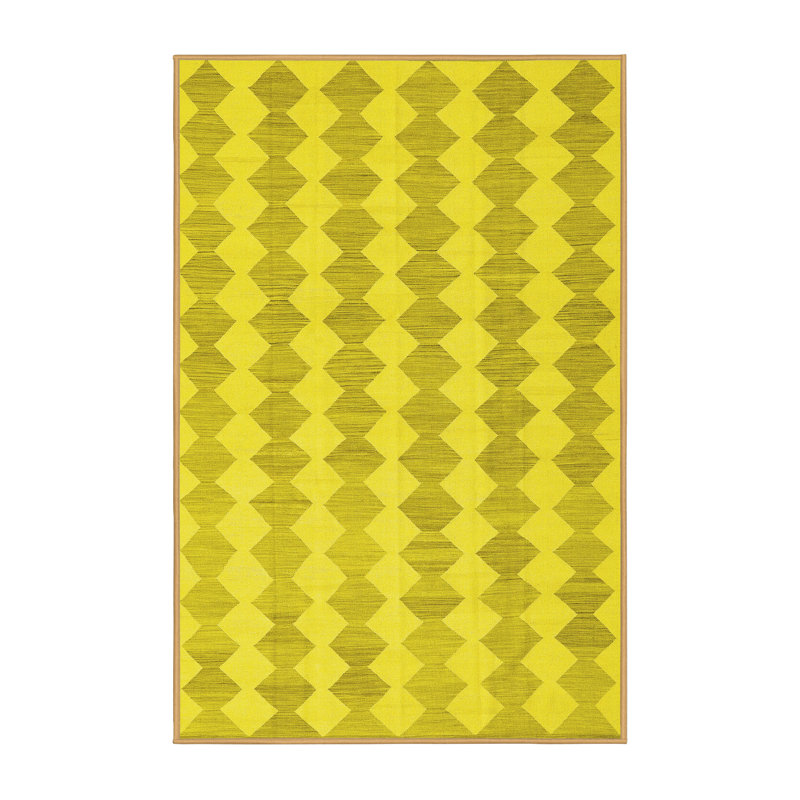 Tapis contemporains jaunes lavables à la machine 2784, Rectangle 2 pi x 3 pi