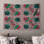 Tapisserie murale rose à motif de carreaux floraux - Décoration murale fleurs