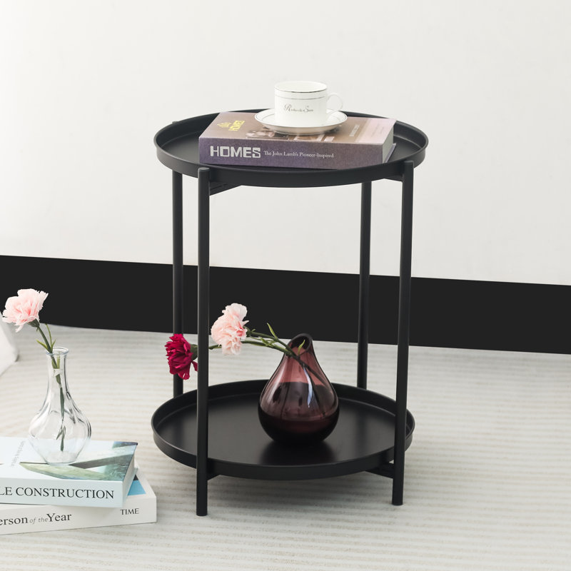 20.7 Height End Table Side Table, Black