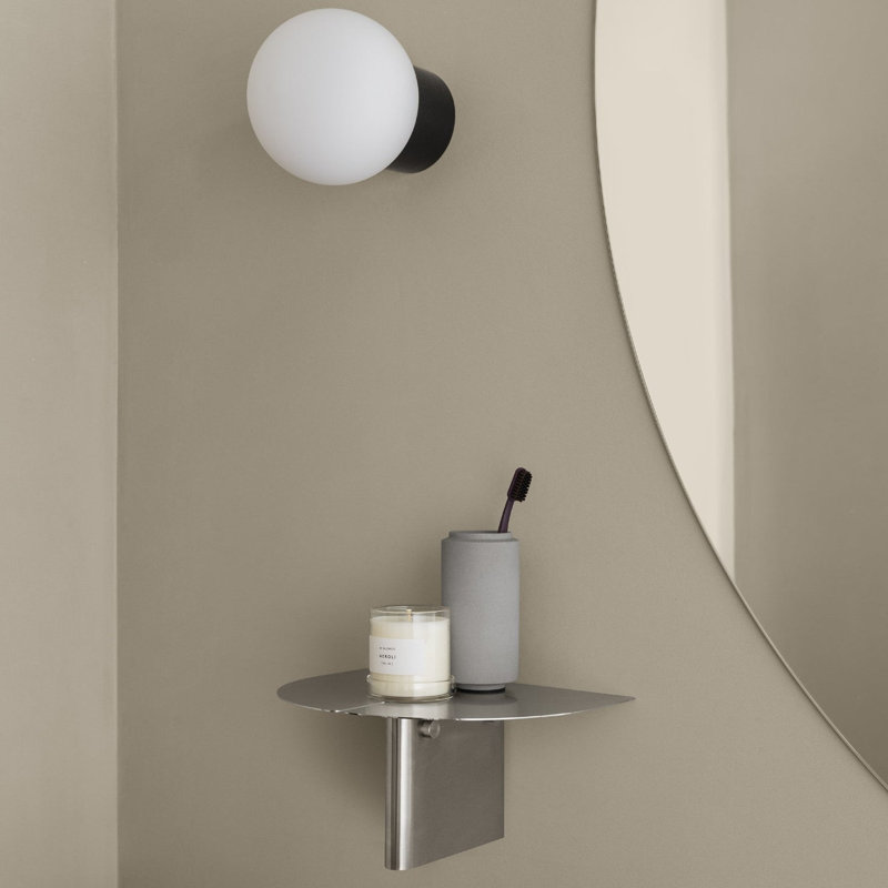 ORU Steel Wall Shelf - Small - Burnt Metal Finish, Brushed Stainless
