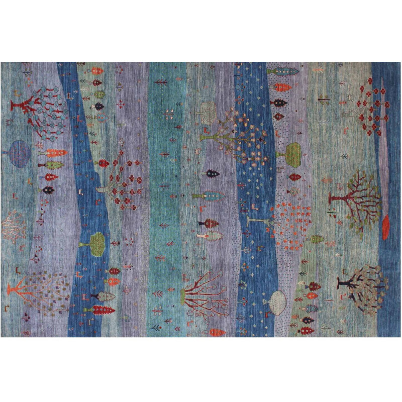 Traditional, Transitional One-of-a-Kind Rectangle 9'10" X 13'8" Hand Knotted Area Rug