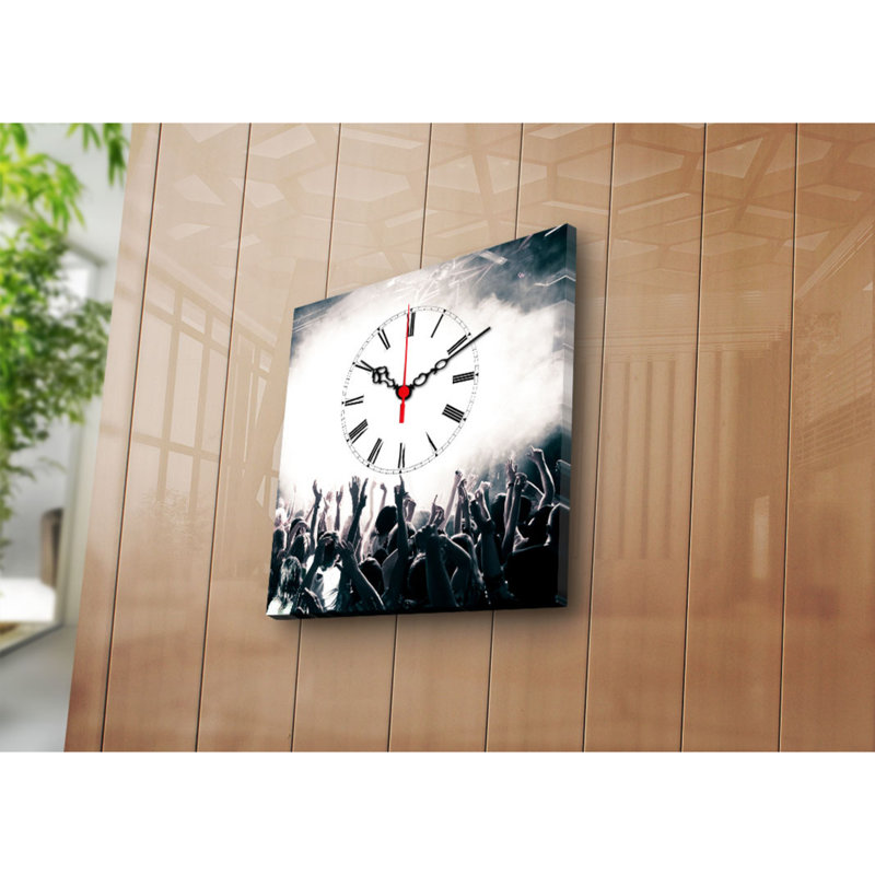 Elegant Decorative Canvas Wall Clock, 11 x 11 inches | 100% Suede Canvas, 100% Wooden Frame (Thickness: 1.2 inches) | Perfect for Home Decor, Living Room, Office, Timeless Style & Functionality