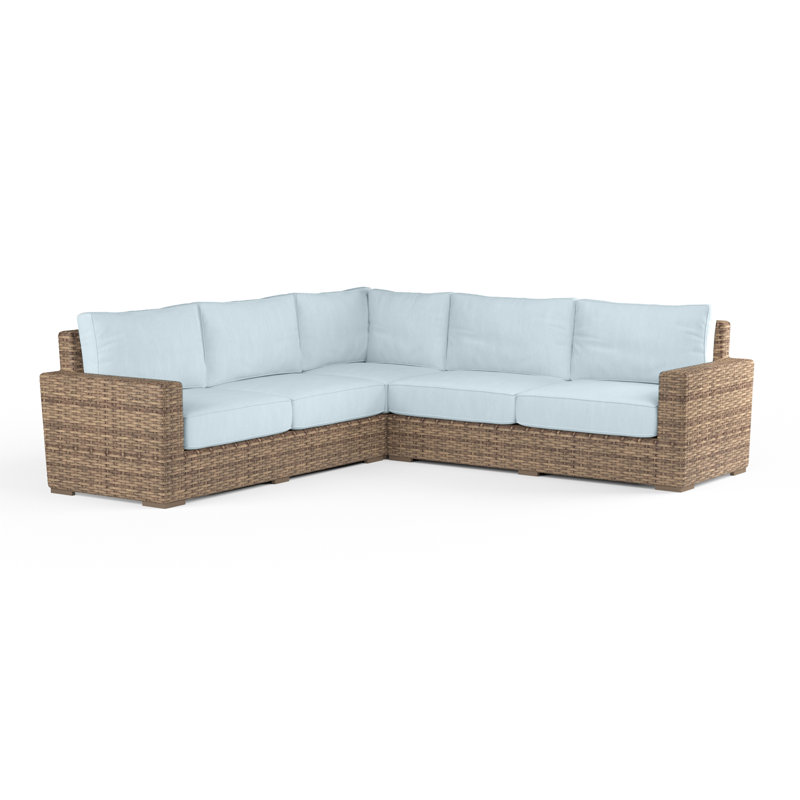 Havana Outdoor 5 - Seat Patio Sectional, Canvas Skyline Sunbrella®