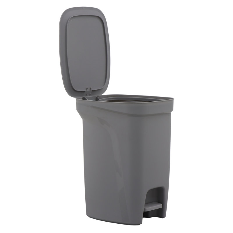 Poubelle en plastique avec pédale de marche de la trépiede de la collection en plastique moulé par injection, doublure de couvercle et tige d'acier