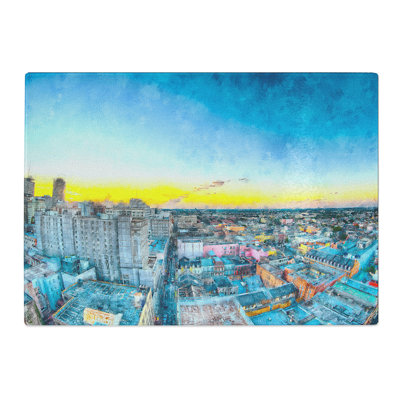 Tempered Glass Above New Orleans in Louisiana Painting Chopping Board