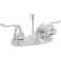 FlowCurve 4 in. Centerset 2-Handle Low-Arc Bathroom Faucet with ABS Plastic Pop-Up Drain in Polished Chrome