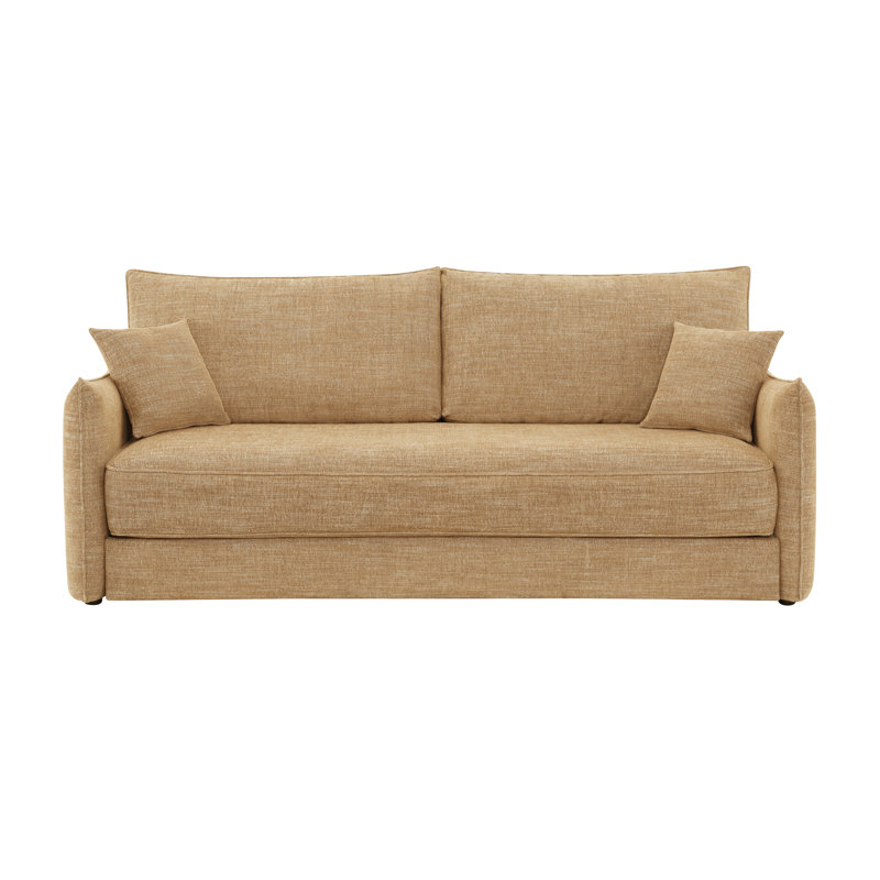 Cadie Mocha Chenille Sofa w/2 Pillows Can turn into a sofa bed