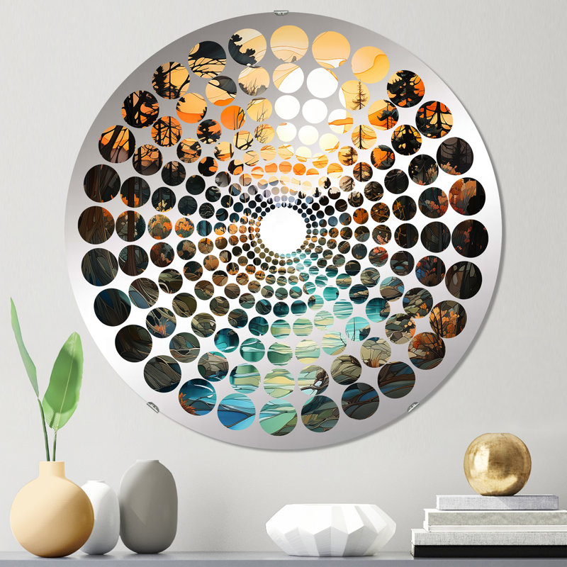 Miroir décoratif Radial Dot, 23,6 po x 23,6 po
