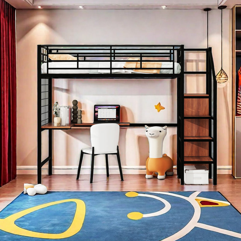 Lit mezzanine simple Ellette Kids, Noir