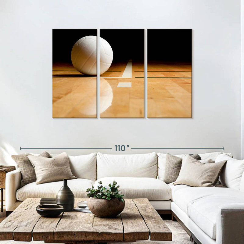 Sireci White Volleyball Reflection, 48" H x 74" W