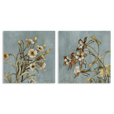 «Traditional Flower Portrait», ensemble de 2 reproductions d'art sur toile par Lanie Loreth