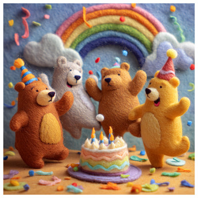 Toile tendue sur toile Felt Bear