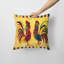 Coussin intérieur/extérieur jaune/rouge coq
