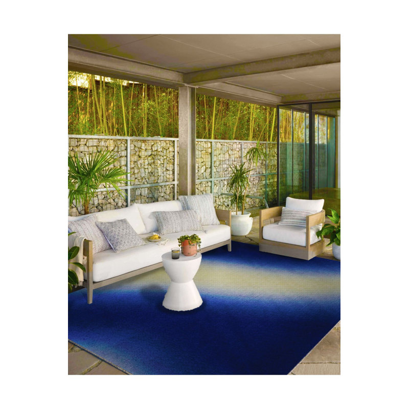 Tapis tissé bleu mat et tapis lavable, Sous-tapis rectangulaire de 3 pi 3 po x 4 pi 11 po