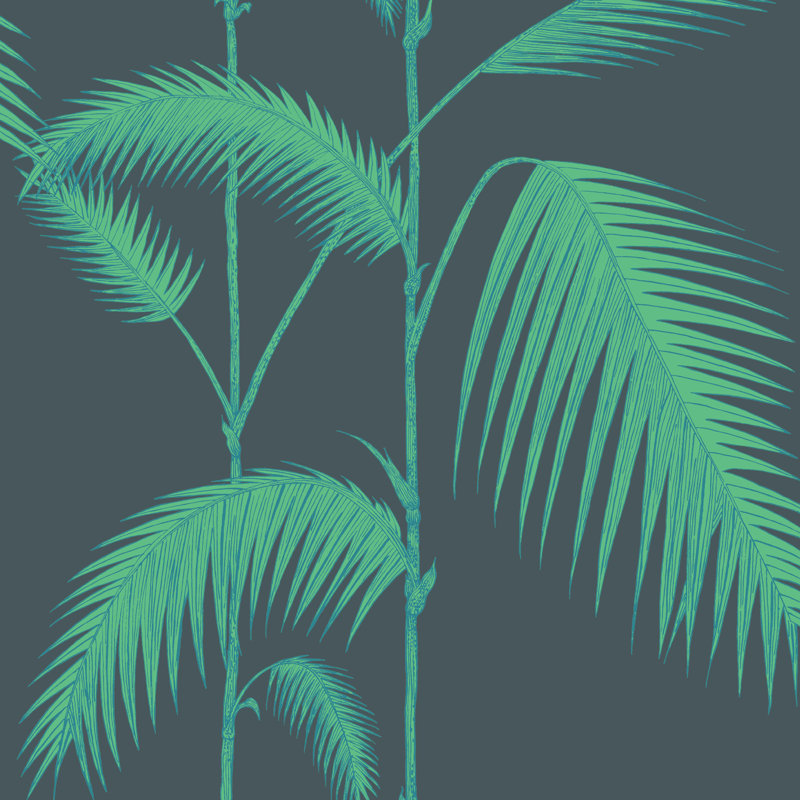 Icons Palm Leaves Floral Wallpaper Roll, Viridian