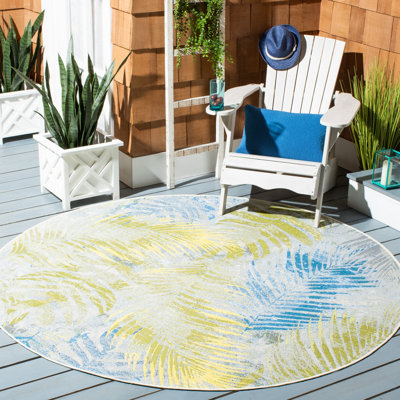 Tapis d'intérieur / extérieur floral Lietz Performance